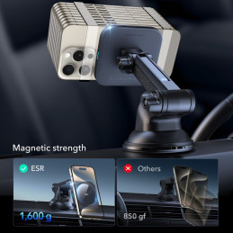 ESR Halolock magnetinis MagSafe QI2 15W automobilio laikiklis – juodas