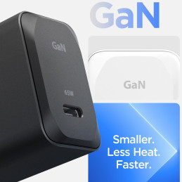 „Spigen ArcStation Pro“ įkroviklis + USB-C 65W laidas – baltas