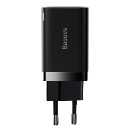 Baseus Super Si Pro greitas USB / USB tipo C įkroviklis 30 W maitinimo tiekimo greitas įkrovimas juodas (CCSUPP-E01)