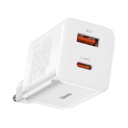 Baseus Super Si Pro greitas USB / C tipo USB įkroviklis 30 W maitinimo tiekimo greitas įkrovimas baltas (CCSUPP-E02)