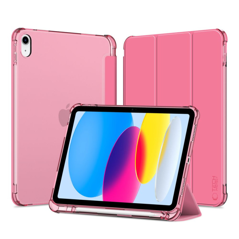 „Tech-Protect SC Pen Hybrid“ dėklas, skirtas „iPad 10 / 2022“ – rožinis – permatomas