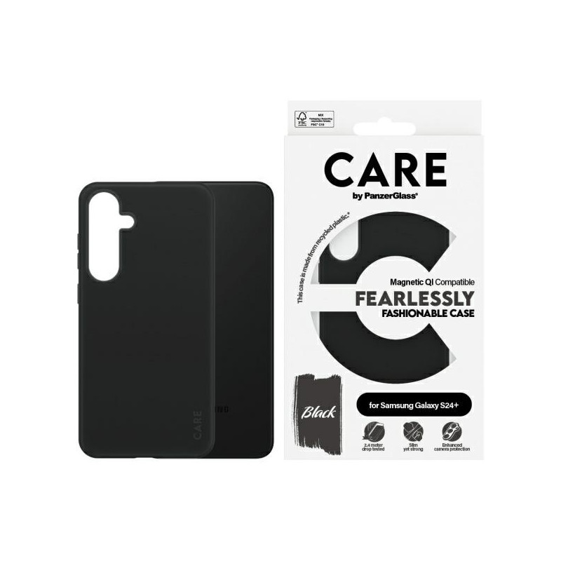„CARE by PanzerGlass“ madingas QI dėklas „Samsung Galaxy S24+“ – juodas
