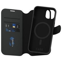 „CARE by PanzerGlass Feature Tango 2in1“ piniginės ir „MagSafe“ dėklas, skirtas „iPhone 13 / 14“ – juodas