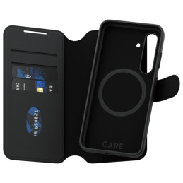 „CARE by PanzerGlass Feature Tango 2in1“ piniginės dėklas, skirtas „Samsung Galaxy S24“ – juodas