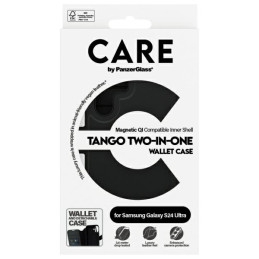 „CARE by PanzerGlass Feature Tango 2in1“ piniginės dėklas, skirtas „Samsung Galaxy S24 Ultra“ – juodas