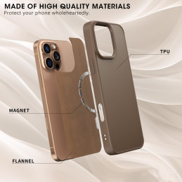 „Wozinsky“ anglies pluošto dėklas su „MagSafe“ sąsaja, skirtas „Samsung Galaxy S25 Ultra“ – rudas