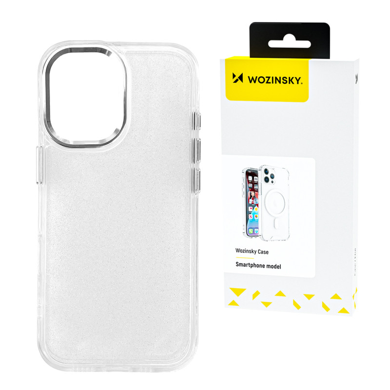 „Wozinsky“ blizgučių dėklas, skirtas „Samsung Galaxy S25+“ – skaidrus su blizgučiais