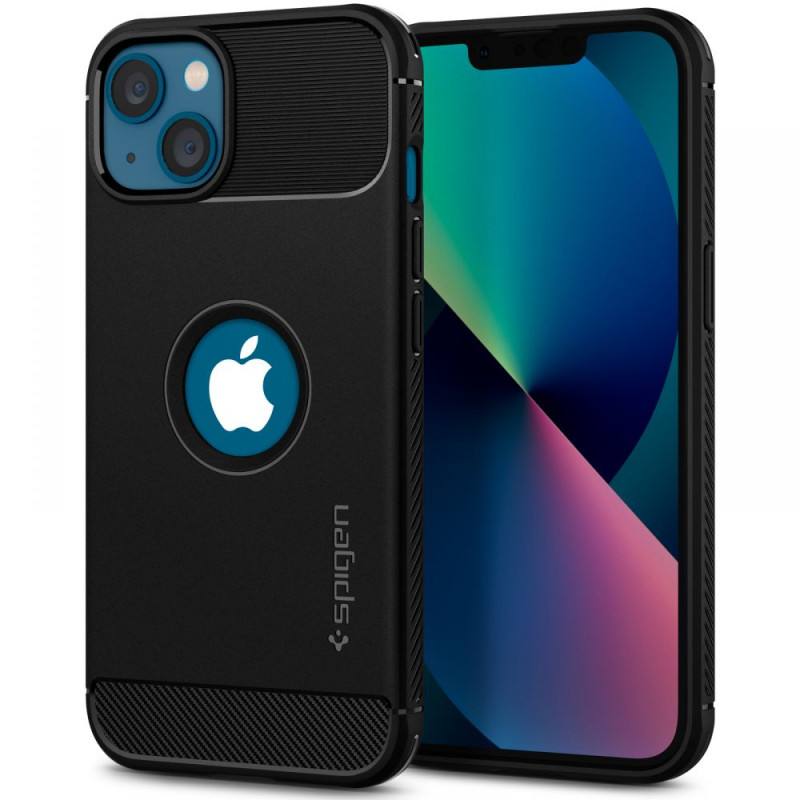 Spigen Rugged Armor dėklas iPhone 13 - matinė juoda