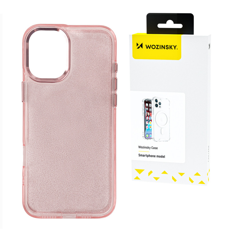 „Wozinsky“ blizgučių dėklas, skirtas „Samsung Galaxy S24 FE“ – rožinis su blizgučiais