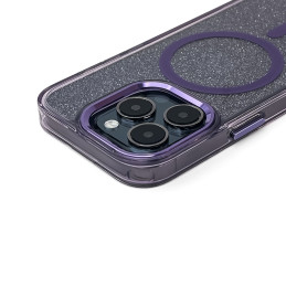 „Wozinsky“ blizgučiais dengtas „MagSafe“ dėklas, skirtas „Samsung Galaxy S24 FE“ – violetinis su blizgučiais