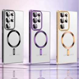 „Wozinsky“ galvanizuotas „Magsafe“ dėklas, skirtas „Samsung Galaxy S24 FE“ – rožinis