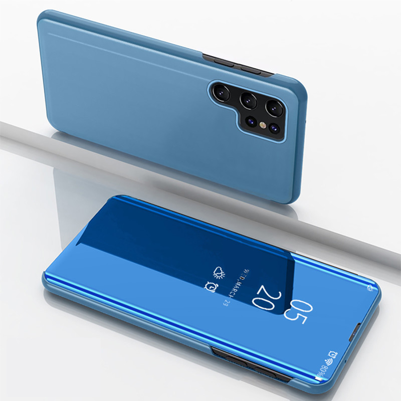 „Clear View“ dėklas, skirtas „Samsung Galaxy A56“ su atlenkiama danga – mėlynas