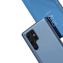 „Clear View“ dėklas, skirtas „Samsung Galaxy A56“ su atlenkiama danga – mėlynas