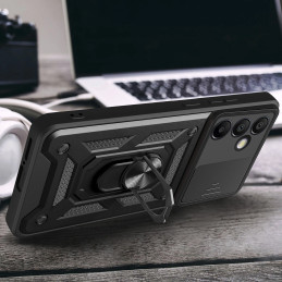 „Hybrid Armor Camshield“ su stovu ir kameros dangteliu, skirtas „Samsung Galaxy A56“ - juodas