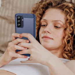Anglies pluošto dėklas Samsung Galaxy A56 / A36, mėlynas