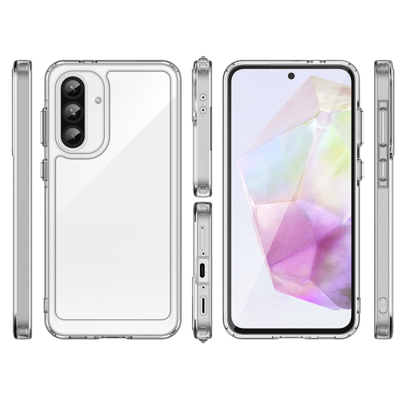 „Outer Space“ dėklas, skirtas „Samsung Galaxy A56“ su lanksčiu rėmeliu – skaidrus