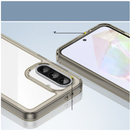 „Outer Space“ dėklas, skirtas „Samsung Galaxy A56“ su lanksčiu rėmeliu – pusiau permatomas, juodas