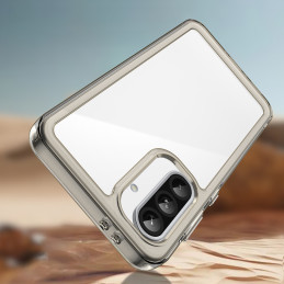 „Outer Space“ dėklas, skirtas „Samsung Galaxy A26“ su lanksčiu rėmeliu – pusiau permatomas, juodas