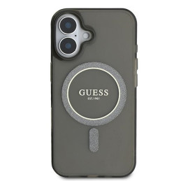 „Guess IML Glitter Circle“ „MagSafe“ dėklas, skirtas „iPhone 16“ – juodas