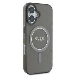 „Guess IML Glitter Circle“ „MagSafe“ dėklas, skirtas „iPhone 16“ – juodas