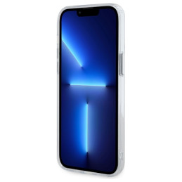 Karl Lagerfeld IML metalinis „Choupette Head“ „MagSafe iPhone 13 Pro“ dėklas – baltas
