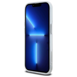 Karl Lagerfeld IML metalinis „Choupette Head“ „MagSafe iPhone 14 Pro“ dėklas – baltas