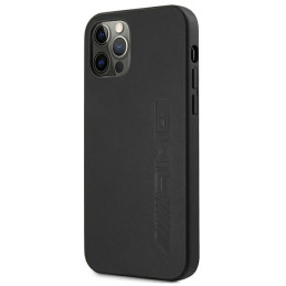 AMG Leather Hot Stamped dėklas, skirtas iPhone 12 Pro Max - juodas