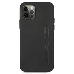 AMG Leather Hot Stamped dėklas, skirtas iPhone 12 Pro Max - juodas