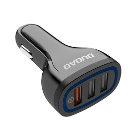 Dudao automobilinis įkroviklis greitas įkrovimas Quick Charge 3.0 QC3.0 2.4A 18W 3x USB balta (R7S balta)