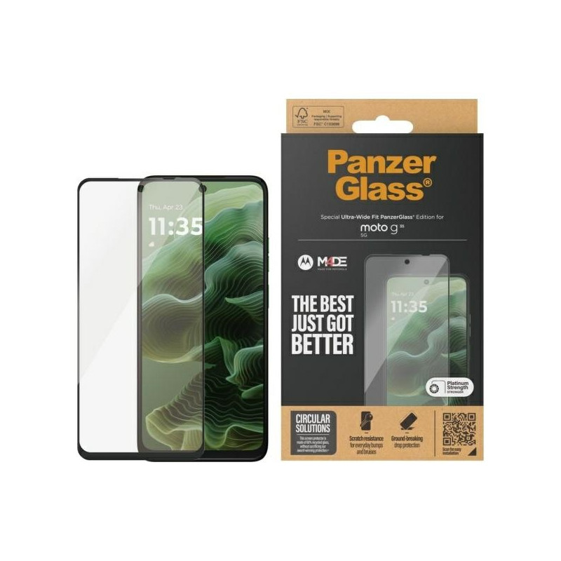 „PanzerGlass“ itin plataus ekrano grūdintas stiklas, skirtas „Motorola Moto G35 5G“