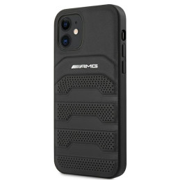 AMG Leather Debossed Lines dėklas iPhone 12 mini - juodas