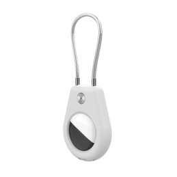 „Apple AirTag“ dėklas su plieniniu trosu – juodas + baltas (2 vnt.)