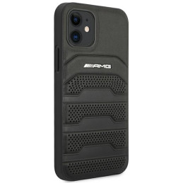AMG Leather Debossed Lines dėklas iPhone 12 mini - juodas