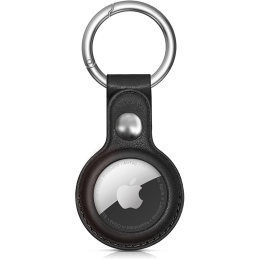 „Apple AirTag“ PU odos dėklas – juodas, rudas, raudonas, mėlynas – 4 vnt.