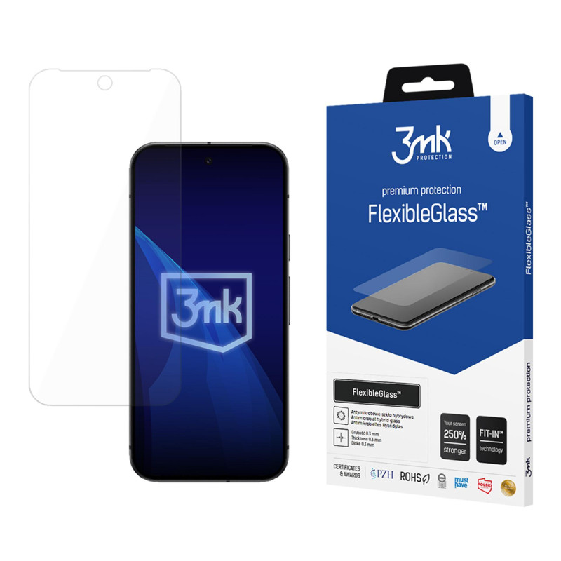 Hibridinis stiklas 3mk FlexibleGlass™ „Google Pixel 9A“ telefone