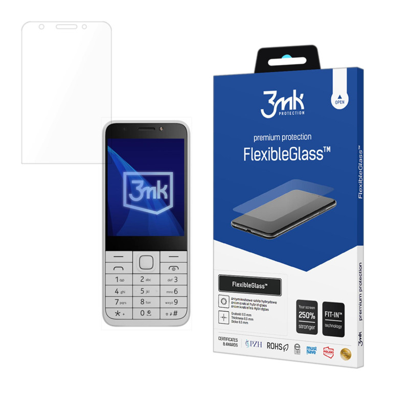 Hibridinis stiklas 3mk FlexibleGlass Nokia 230 DualSim 2024 telefonui