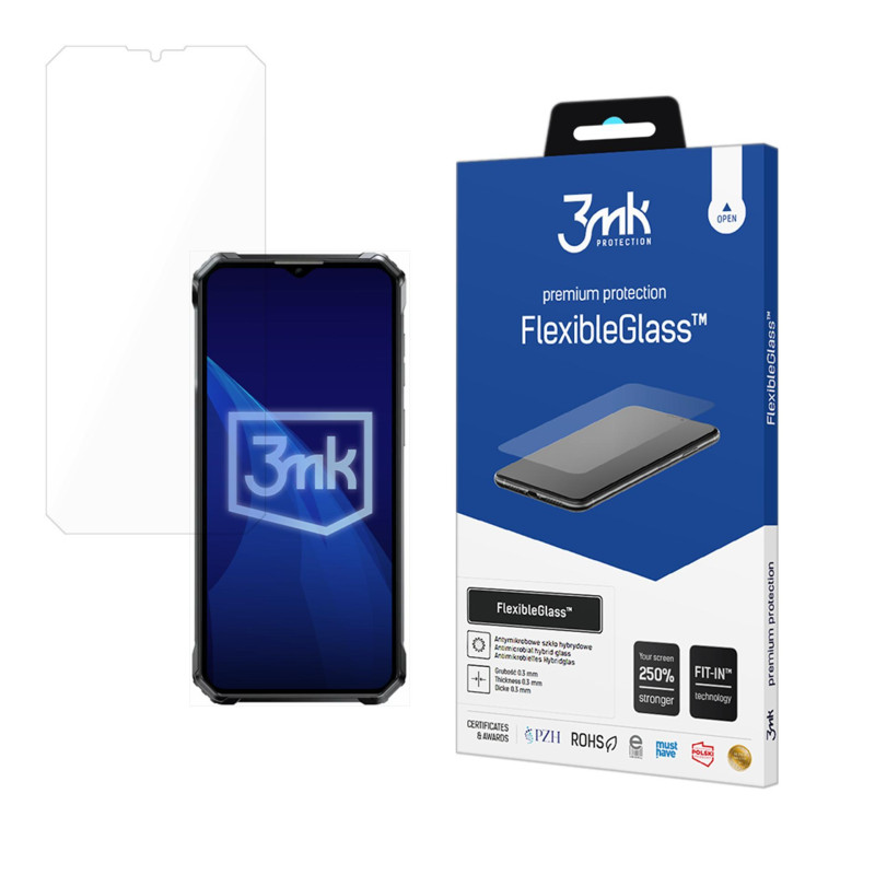 Hibridinis stiklas 3mk FlexibleGlass™ Oukitel WP38 telefone