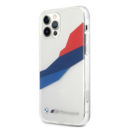 BMW Motorsport Tricolor dėklas iPhone 12 Pro Max - skaidrus