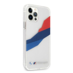 BMW Motorsport Tricolor dėklas iPhone 12 Pro Max - skaidrus