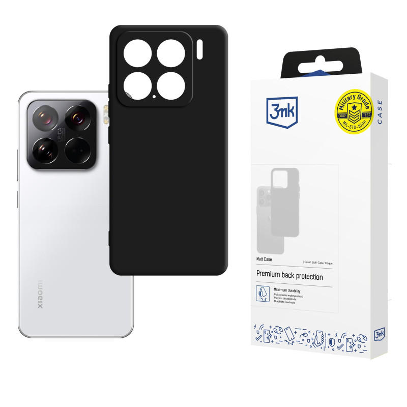 3mk matinis dėklas, skirtas „Xiaomi 15“ - juodas
