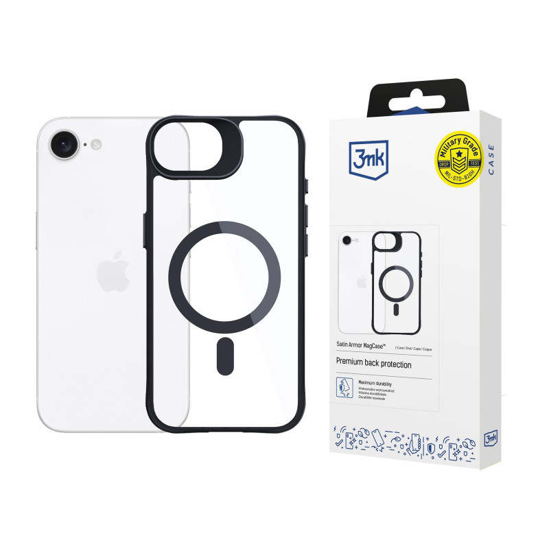 3mk satin armor MagCase Apple iPhone 16e / SE 4 - skaidrus