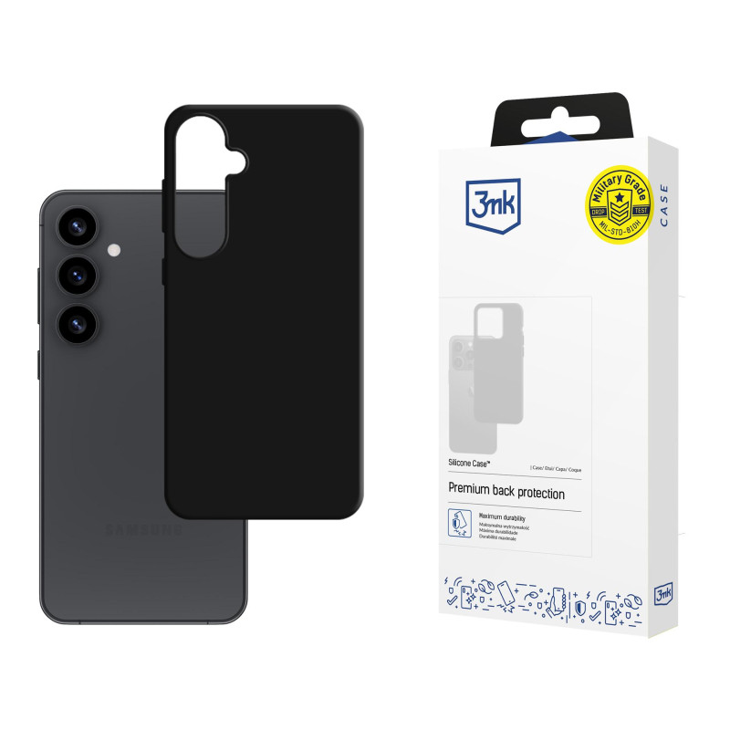 3mk silikoninis dėklas, skirtas „Samsung Galaxy S25+“ – juodas