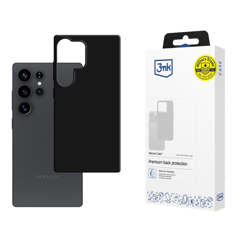 3mk silikoninis dėklas, skirtas „Samsung Galaxy S25 Ultra“ – juodas