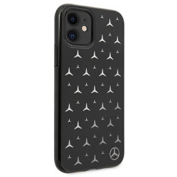 Mercedes Silver Stars Pattern dėklas, skirtas iPhone 11 / Xr - juodas