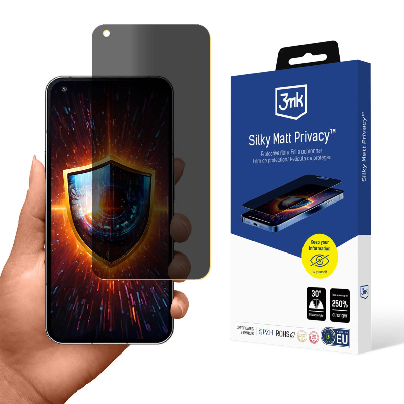 Privatumo ekrano apsauga matinė 3mk šilkinė matinė privatumo apsauga telefonui „Nothing Phone 1“
