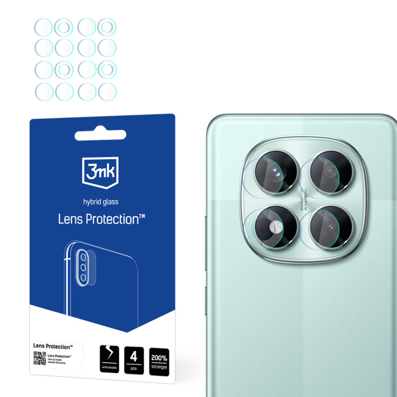 Hibridinis stiklas kameros objektyvui 3mk objektyvo apsaugai, skirtas „Xiaomi Redmi Note 14 Pro“