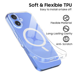 „Tech-Protect FlexAir MagSafe iPhone 16“ dėklas – skaidrus