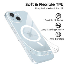 „Tech-Protect FlexAir MagSafe iPhone 15“ dėklas – skaidrus