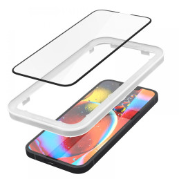 Spigen ALM Glass FC grūdintas stiklas iPhone 13 / 13 Pro / 14 - juodas 2 vnt.
