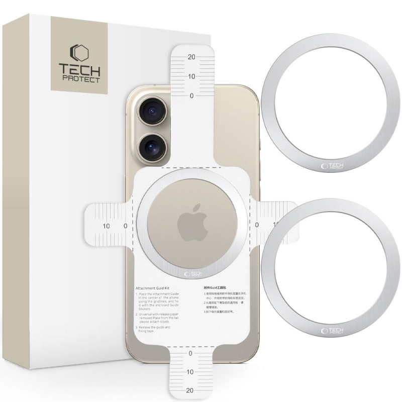 „Tech-Protect MMP-110 2in1 MagSafe“ žiedas – sidabrinis / sidabrinis